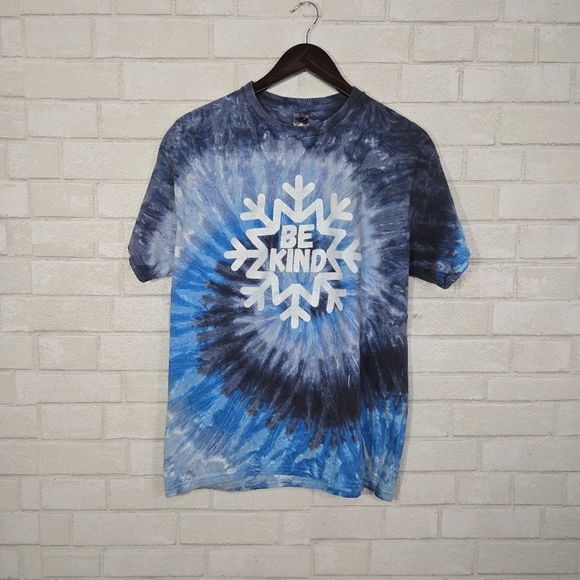 colortone Tops - Be Kind tye dye snowflake tee